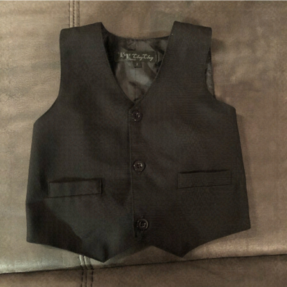 Black Button Up Vest for Dress Shirt
